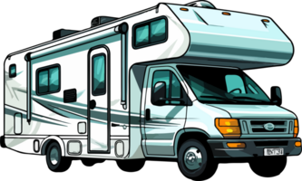 AI generated Cute recreational vehicle in cartoon style png
