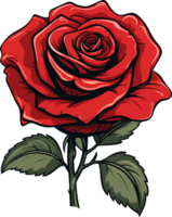 AI generated Cute rose in cartoon style png