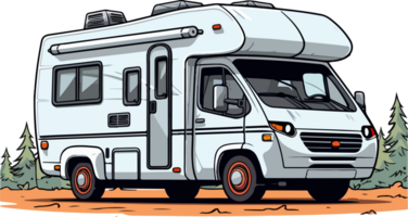 AI generated Cute recreational vehicle in cartoon style png