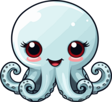 AI generated Cute octopus in cartoon style png