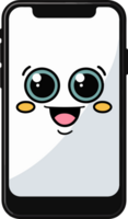 AI generated Cute smartphone in cartoon style png