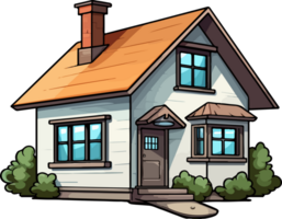 AI generated Cute house in cartoon style png