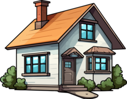 AI generated Cute house in cartoon style png