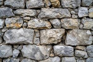 AI generated Rustic stone wall, old stone texture. photo
