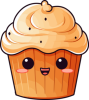 ai généré mignonne muffin dans dessin animé style png