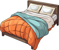 AI generated Cute bedspread in cartoon style png