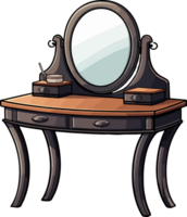 AI generated Cute dressing table in cartoon style png