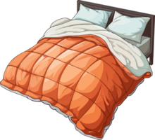 AI generated Cute bedspread in cartoon style png