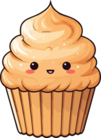 AI generated Cute muffin in cartoon style png