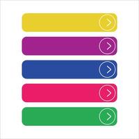 Set of colored buttons with arrows. Flat design. Vector illustration.