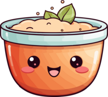 AI generated Cute soup bowl in cartoon style png