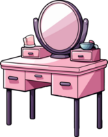 AI generated Cute dressing table in cartoon style png