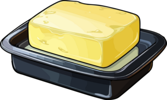 ai gegenereerd schattig boter schotel in tekenfilm stijl png