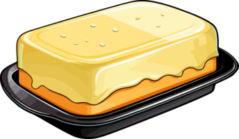 AI generated Cute butter dish in cartoon style png