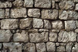 AI generated Rustic stone wall, old stone texture. photo