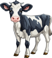 ai généré mignonne vache dans dessin animé style png