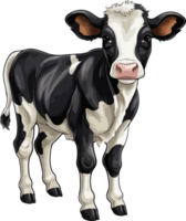 AI generated Cute cow in cartoon style png