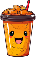 AI generated Cute soda in cartoon style png