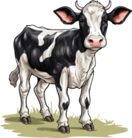 ai généré mignonne vache dans dessin animé style png