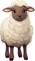 AI generated Cute sheep in cartoon style png