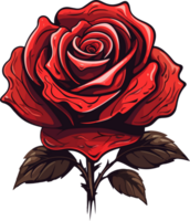 AI generated Cute rose in cartoon style png