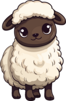 AI generated Cute sheep in cartoon style png