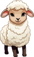 AI generated Cute sheep in cartoon style png