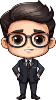 AI generated Cute businessman Character Cartoon png