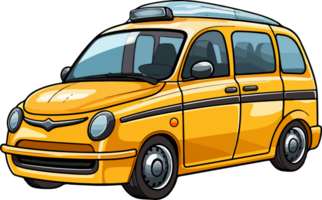 ai gegenereerd schattig taxi in tekenfilm stijl png