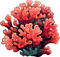 AI generated Cute Coral in cartoon style png