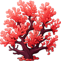 ai genererad söt korall i tecknad serie stil png