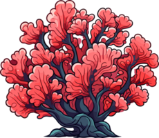 AI generated Cute Coral in cartoon style png