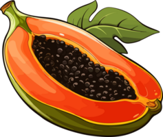 AI generated Cute papaya in cartoon style png