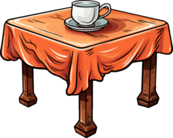 ai généré mignonne nappe de table dans dessin animé style png