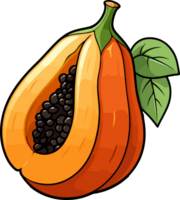 AI generated Cute papaya in cartoon style png