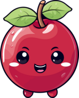 AI generated Cute cranberry in cartoon style png