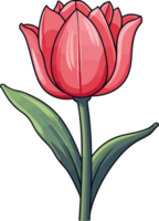 ai generado linda tulipán en dibujos animados estilo png