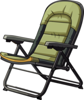 ai genererad söt hopfällbar stol i tecknad serie stil png