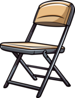 AI generated Cute folding chair in cartoon style png