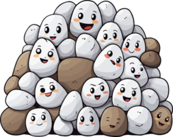 AI generated Cute gravel in cartoon style png