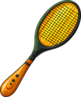 ai generado linda squash raqueta en dibujos animados estilo png