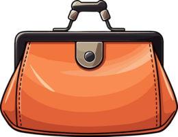 AI generated Cute purse in cartoon style png