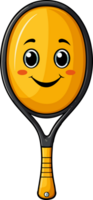 AI generated Cute Squash racquet in cartoon style png