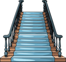 ai généré mignonne escalier dans dessin animé style png