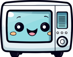 AI generated Cute microwave in cartoon style png