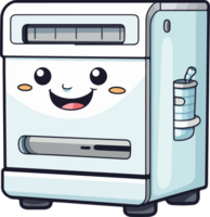 AI generated Cute dishwasher in cartoon style png