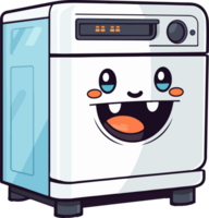 AI generated Cute dishwasher in cartoon style png