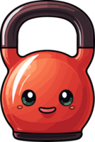 AI generated Cute Workout Kettlebell in cartoon style png