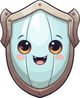 AI generated Cute shield in cartoon style png