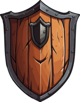 AI generated Cute shield in cartoon style png